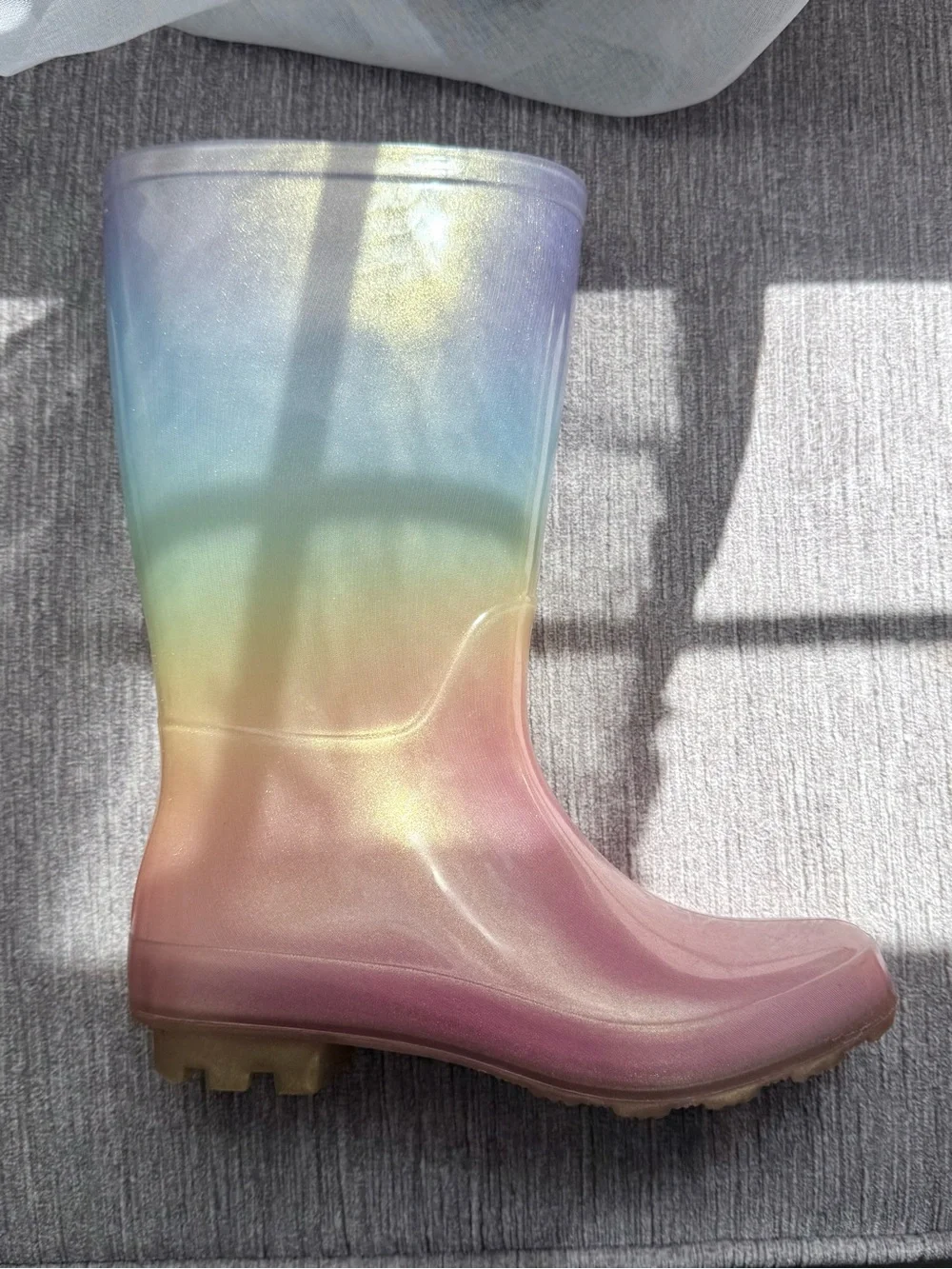 Target Kids - Pastel Rainbow Ombre Rain Boots - Pink, Yellow, Blue - Size 1